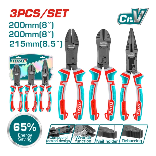Juego De Alicates Combinados Totaltools 3 Piezas