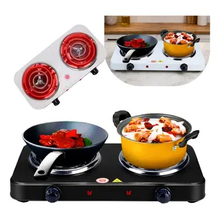 Fogão Fogareiro 2 Bocas Elétrico 2000w Cooktop De Mesa Portátil Cor Preto - Aero