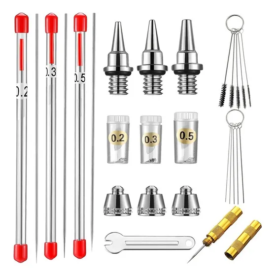 Kit De 21 Piezas De Tapa De Boquilla De Aerógrafo, Repuesto