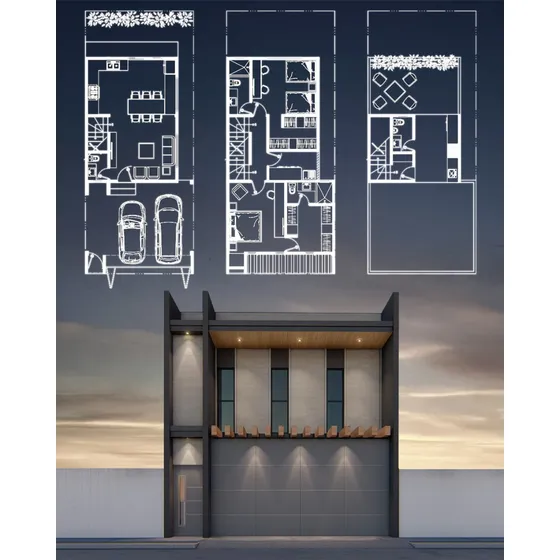 Plano De Casa Moderna Para Terreno De 7x15