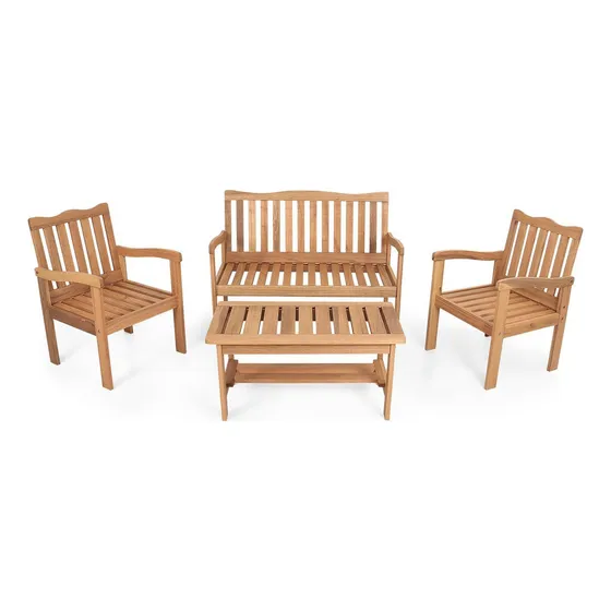 Conjunto Para Jardim De Madeira Eucalipto 4 Peças Sem