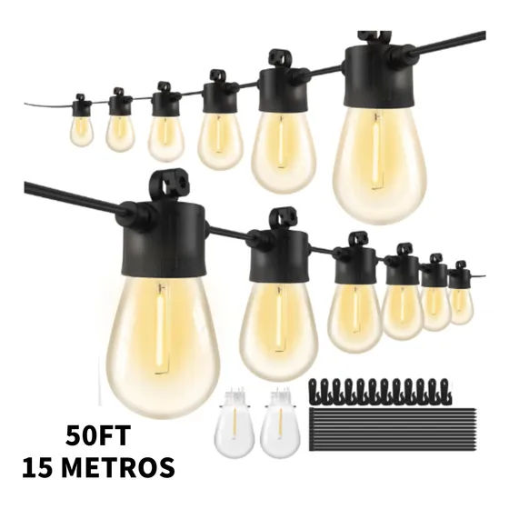 Extension Luces Led Vintage 24 Bulb E26 2700k 15mtrs Ume Usa