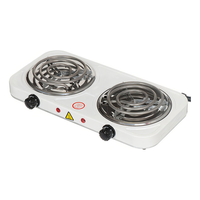 Fogão Elétrico 2 Bocas Fogareiro Portátil 2000w Bak Camping Cor Branco Fogão Elétrico 2 Bocas Fogareiro Portátil 2000w Bak Camping Cor Branco