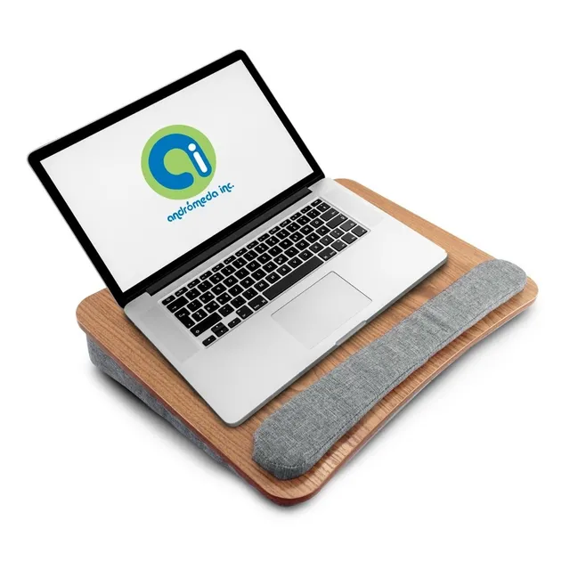 Escritorio Portátl Mesa Para Laptop, Tablet Acojinada Color Madera