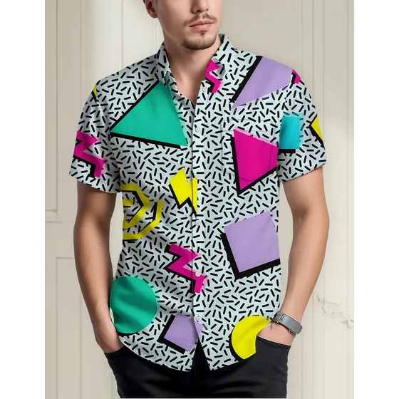 Camisas Vintage De Los Años 80 Y 90 Para Hombre, Camisas Ret