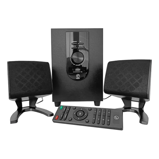 Mini Componente HF Audio HF-SYSTEM2.1 1000w Bluetooth Usb Sd Control Remoto 2.1 Color Negro