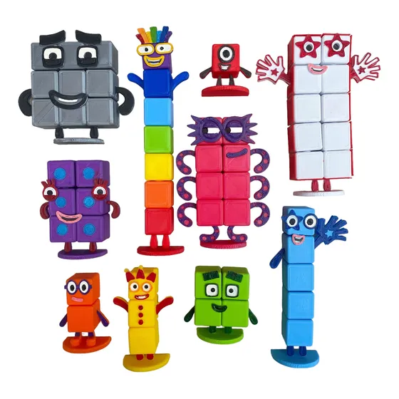 Muñecos Numberblocks Juego Cubos Encastrables Didáctico 3d