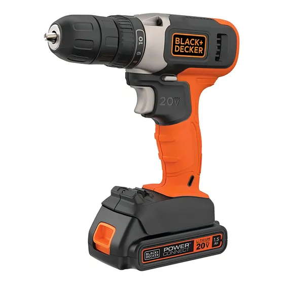 Taladro Atornillador 10mm 20v Black And Decker Bcd702c1-ar Color Naranja