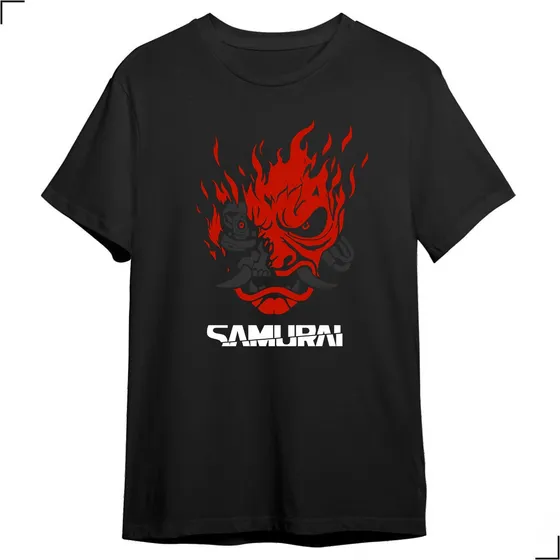 Camisa Básica Cyberpunk Samurai Punkstein Game Aesthetic