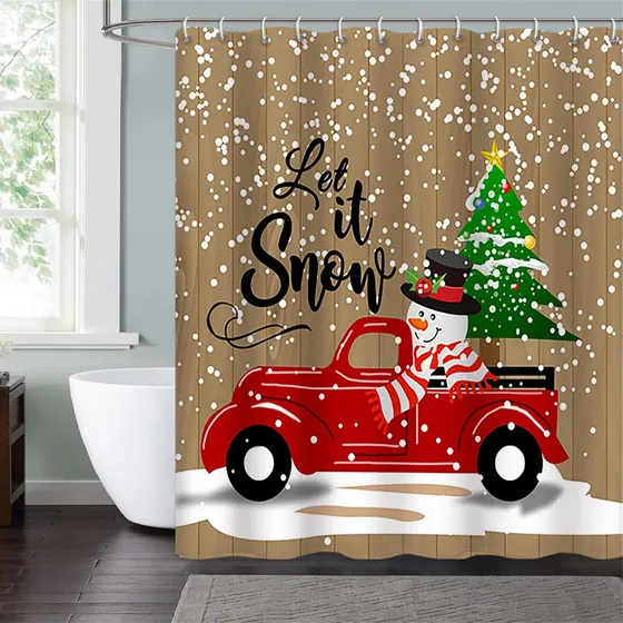 Renaiss Cortina Ducha Muñeco Nieve 72  Ancho X Largo Let It