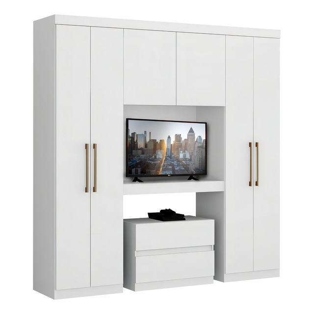 Guarda Roupa Casal 6 Portas 2 Gavetas Porto Branco Móveis Carraro Guarda Roupa Casal 6 Portas 2 Gavetas Porto Branco Móveis Carraro