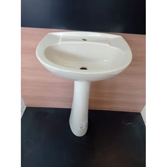 Lavatorio Alpina Con Pedestal Hueso Baño Juego Mc
