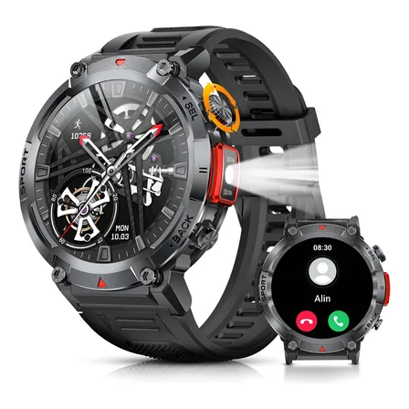 Smart Watch Hombre Con Linterna Reloj Inteligent Militar