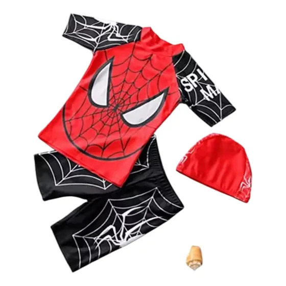 Traje De Baño Exclusivo Spiderman Piscina Ó Playa Divinos