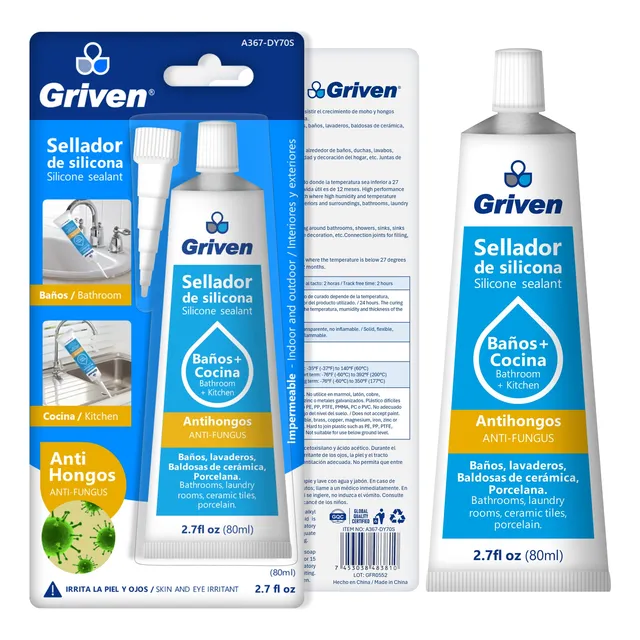 Silicon Sellador Antihongos Transparente 80ml Griven