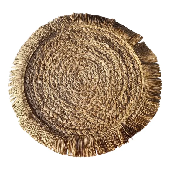 Plato De Sitio Individual Yute Con Flecos, Posafuente