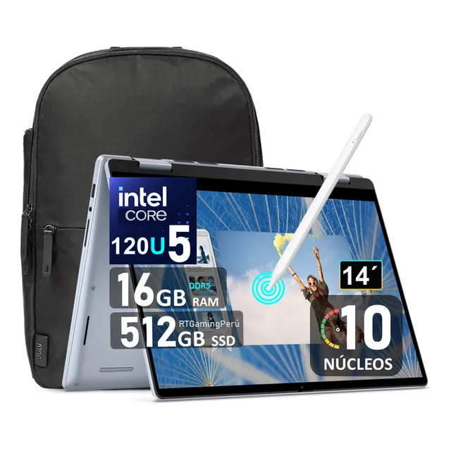 Dell Inspiron 14 Intel Core 5 120u Fhd+ 16gb 512gb Ssd 2en1 Azul Hielo