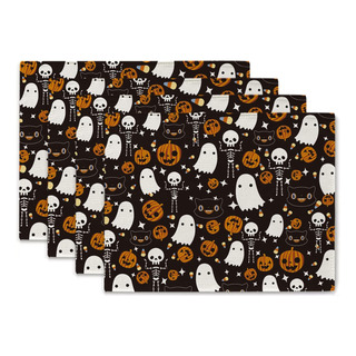 Juego De 4 Manteles Individuales De Halloween Con Diseño De Juego De 4 Manteles Individuales De Halloween Con Diseño De