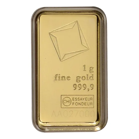 Robmar-lingote Suiso Valcambi -rectangular De 1 G.24 K.oro