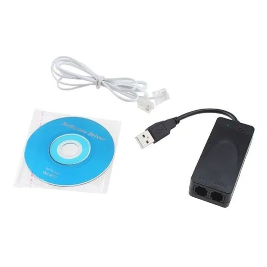 Data Fax Voz Modem Usb 56k Externo V.92 2 Puertos Win  32/64