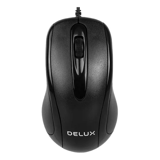 Mouse Ergonomico Raton Delux 1000dpi Usb M332bu Negro Nuevo
