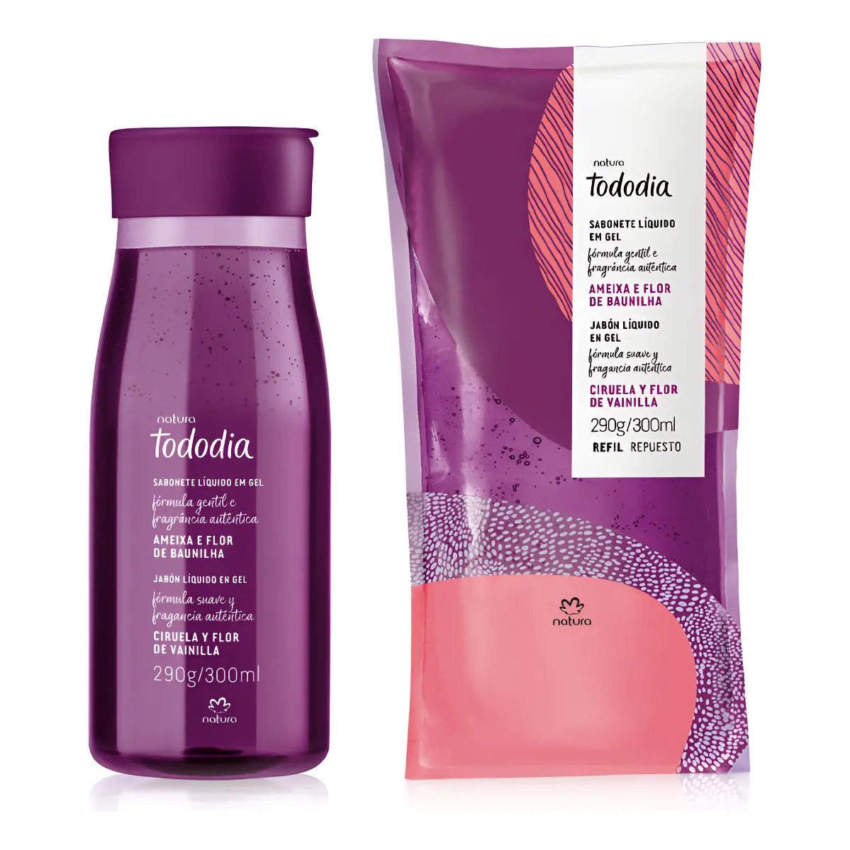 Sabonete Líquido Ameixa E Flor De Baunilha Com Refil Kit Sabonete Líquido Ameixa E Flor De Baunilha Com Refil Kit