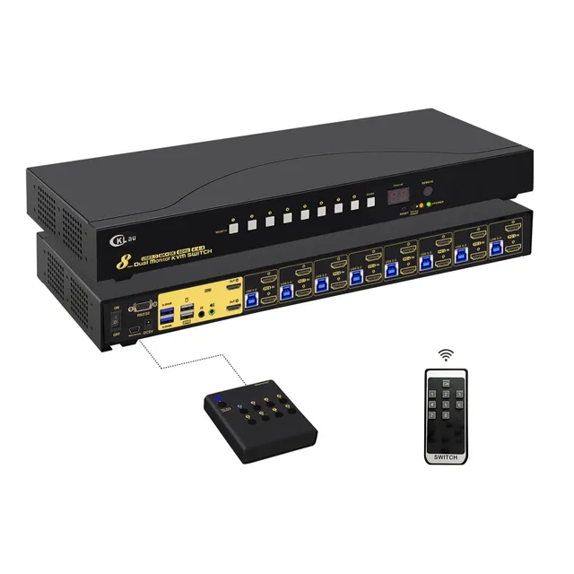 Cklau 8 Port Usb 3.0 Rack Mount Hdmi Kvm Switch Dual
