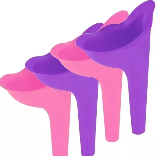 Kit 4 Urinario Portátil Orinal Pipí Parada Mujer Rosa-morado