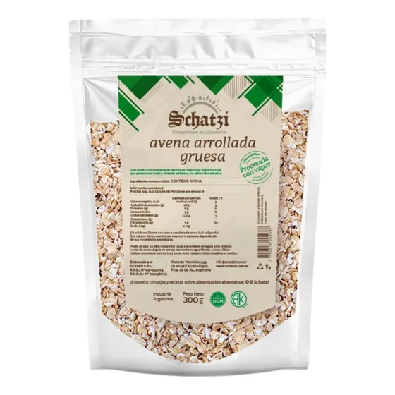 Schatzi Avena Organica Arrollada Gruesa X 300 Grs. Mangia