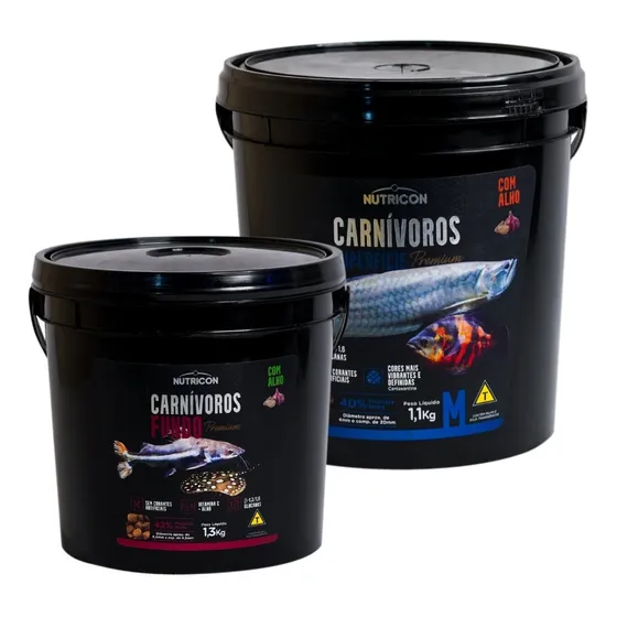 Peixe Carnivoros Superficie 1,1kg + Fundo 1,3kg Bande Ração