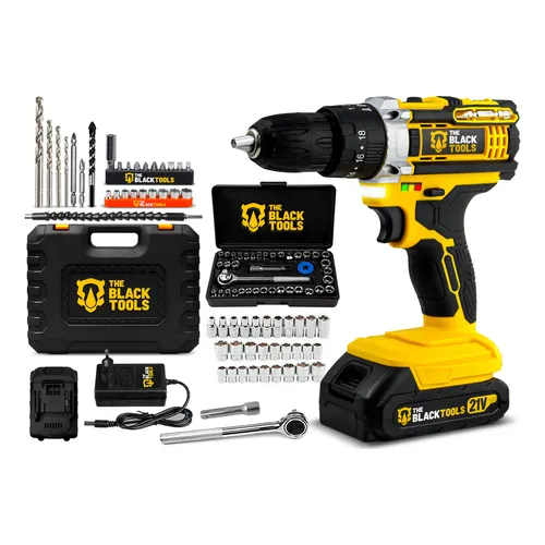 Furadeira E Parafusadeira De Impacto 2 Baterias 2000mah 21v 3/8 Tb