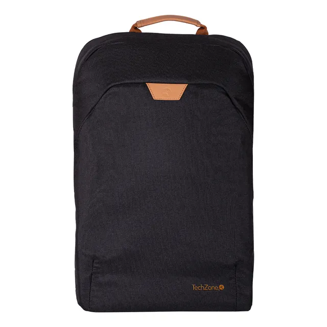 Backpack Techzone Porta Laptop Pet Reciclado Eco Hero Black Color Negro Diseño de la tela Liso
