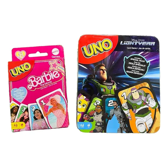 Uno Juego De Mesa/cartas Edición Especial Barbie/buzz