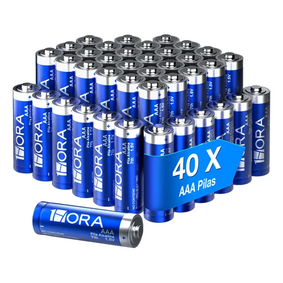 Paquete Con 40 Pilas Aaa Alcalinas 1hora 1.5v Larga Duración Desechables Para Dispositivos Diarios