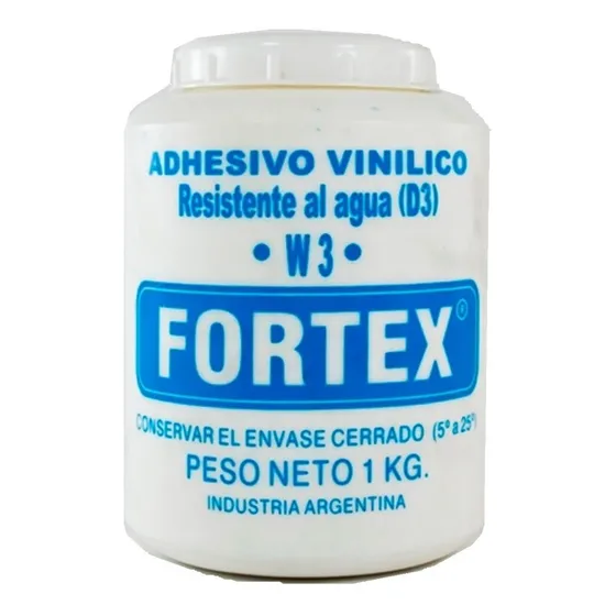 Cola Adhesiva Vinilica W3 Resistente Al Agua 1 Kg Fortex