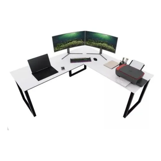 Escrivaninha Gamer On Design Mesa Em L Madeira Mel