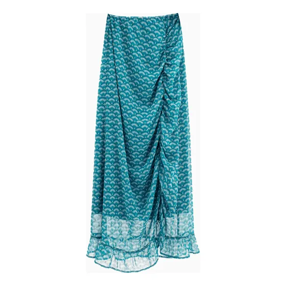 Falda Midi Print Turquesa Mujer Raindoor