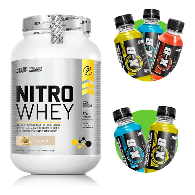 Nitro Whey 1.2kg Proteína Un Cookies + Regalos