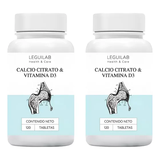Leguilab X2 Calcio Citrato + Vitamina D3 Suplemento X 60c 6c