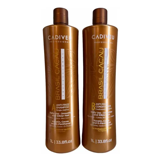 Kit Brasil Cacau Shampoo 1000 y Acondicionador 1000 ml Cadiveu