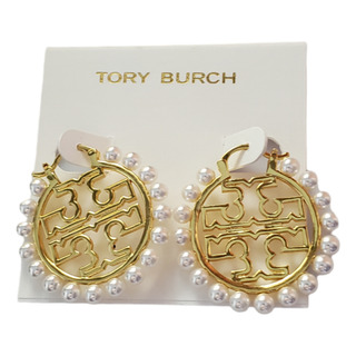 Aretes Tory Burch Arracadas De Logo Con Perlas Aretes Tory Burch Arracadas De Logo Con Perlas