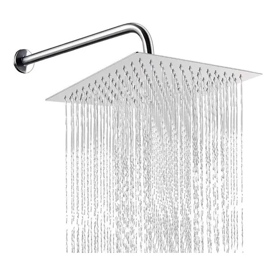Regadera Cuadrada 8 Acero Inoxidable 20cmx20cm + Brazo 45cm