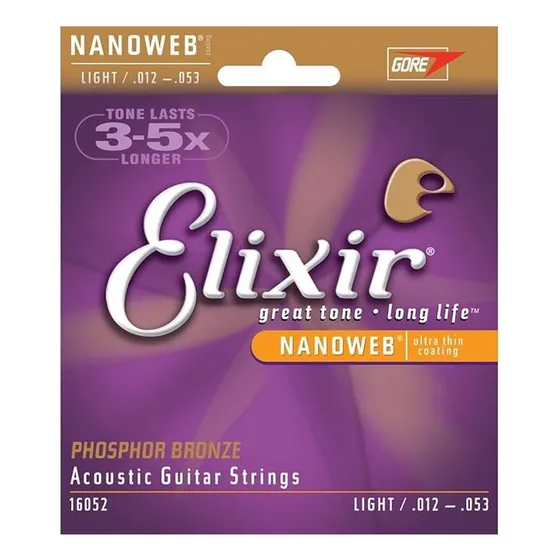 Encordoamento Violao Elixir 16052 Ligth .012 A .053 Nanoweb 