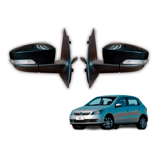 Par De Retrovisor Gol Voyage G5 09 10 11 Eletrico Com Pisca