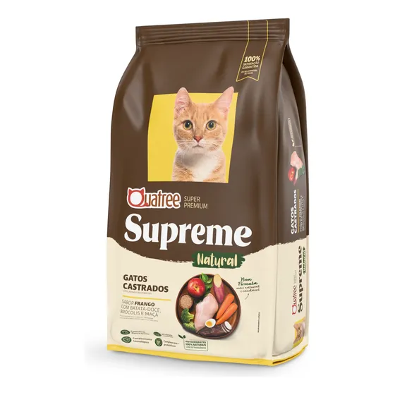 Ração Quatree Supreme Gatos Castrados Frango e batata doce 3kg