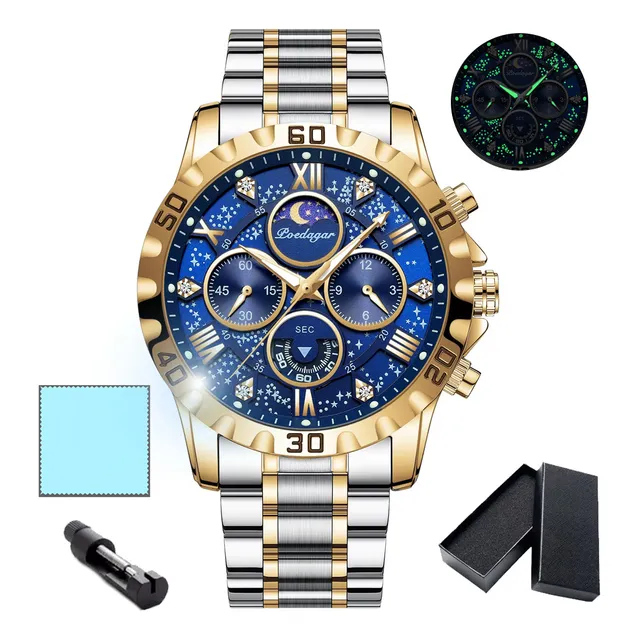 Reloj De Cuarzo Con Calendario Luminoso De Esfera Grande Par