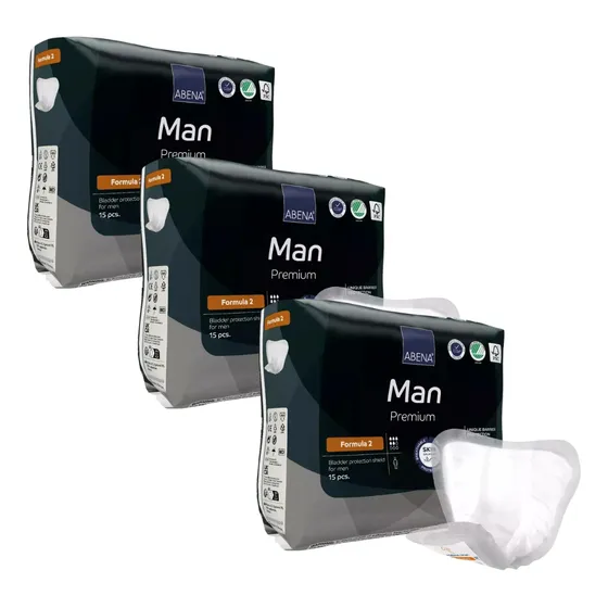 Pack X 3 Apósito Incontinencia Masculino Abena Man Formula 2