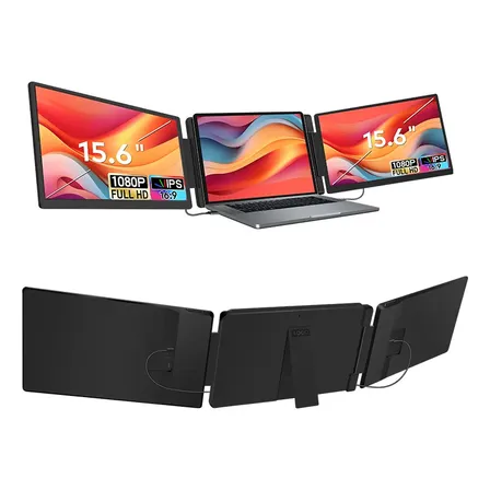 Monitor Portátil Triplo Para Notebook De 15.6 Fhd Rotacao Preto 127/220v