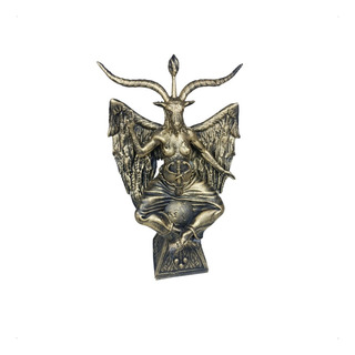 Estátua Exclusiva Baphomet Dourado - Decoração Resina Estátua Exclusiva Baphomet Dourado - Decoração Resina