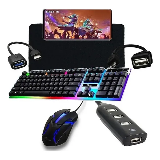 Mobilador Completo Teclado Mouse P/ Tablet Pubg Free Fire